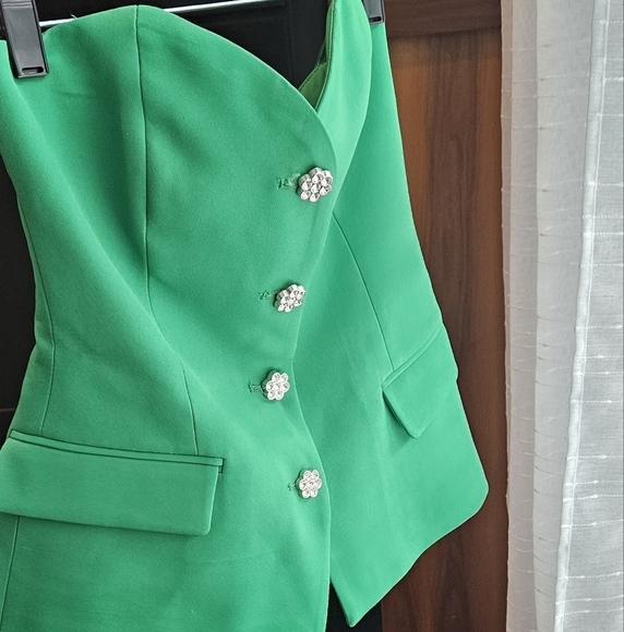 Zara Green Structured Bustier - Picture 4 of 6